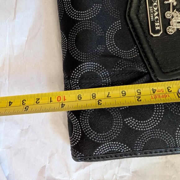 COACH Wallet Black Op Art Ashley Pleated Zip Around Clutch Wallet - Picture 11 of 12